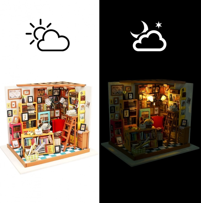 Samovas studie - Bibliotek DIY Miniature Dukkehus