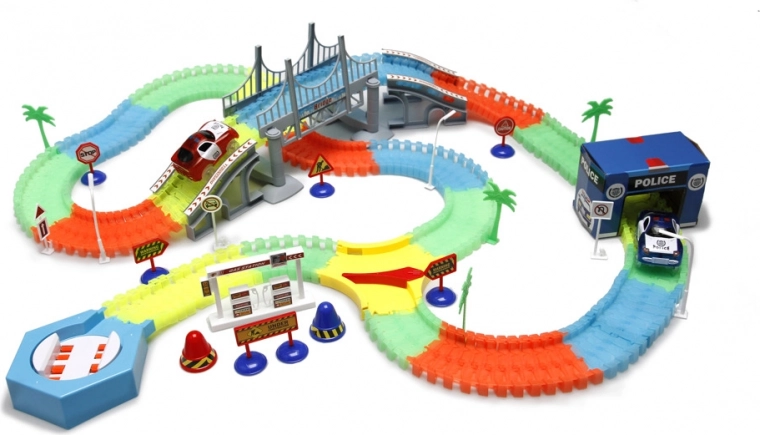 LED-bil, der lyser under kørsel