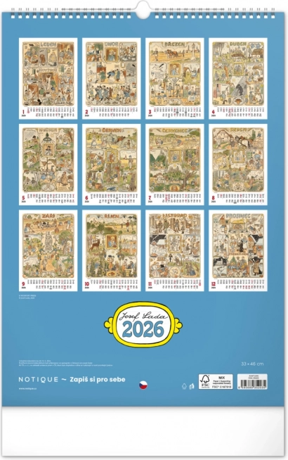 Vægkalender Josef Lada 2026