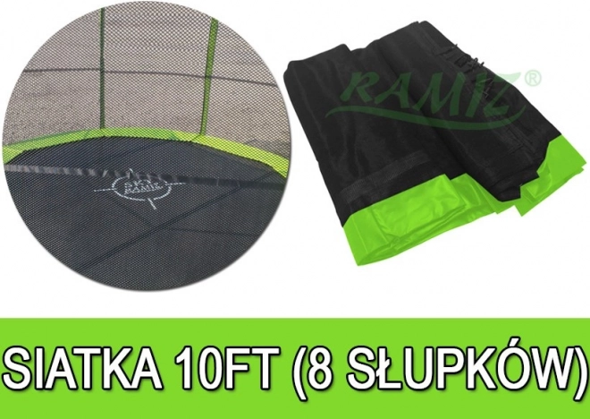 Beskyttelsesnet til trampolin 305 cm (10 ft), 8 tunneler, grøn SkyRamiz