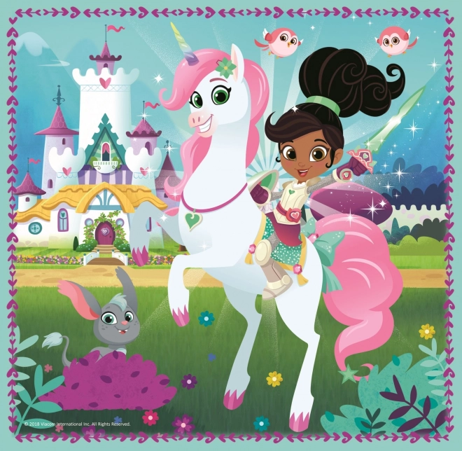TREFL Puzzle Nella, prinsesse ridder og hendes verden 3i1 (20,36,50 stykker)