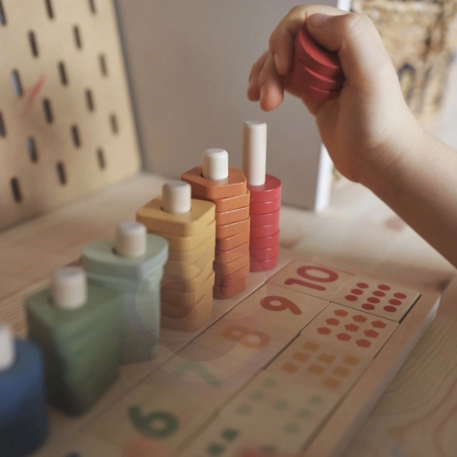 Træabacus og sorteringslegetøj Montessori fra PolarB