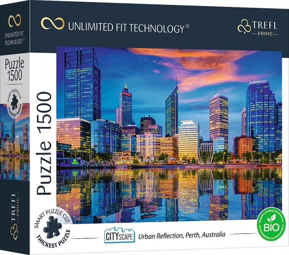 Puslespil TREFL UFT Cityscape – reflektion af byen Perth, Australien, 1500 brikker