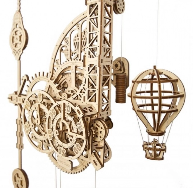 Ugears 3D træ mekaniske puslespil Vægur Aero