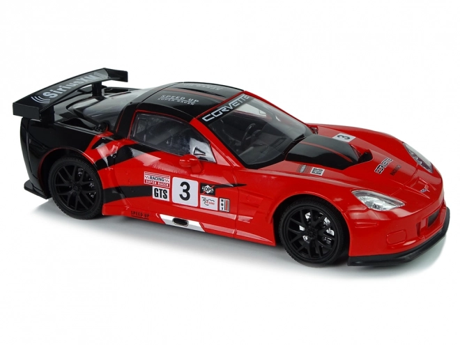 Sports racing RC bil 1:18 Corvette C6.R rød 2.4G med belysning
