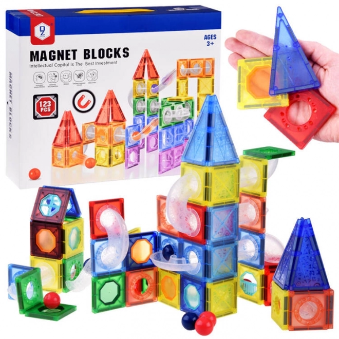 Magnetisk byggesæt kuglebaneskinnesystem ZA4719 - 123 dele