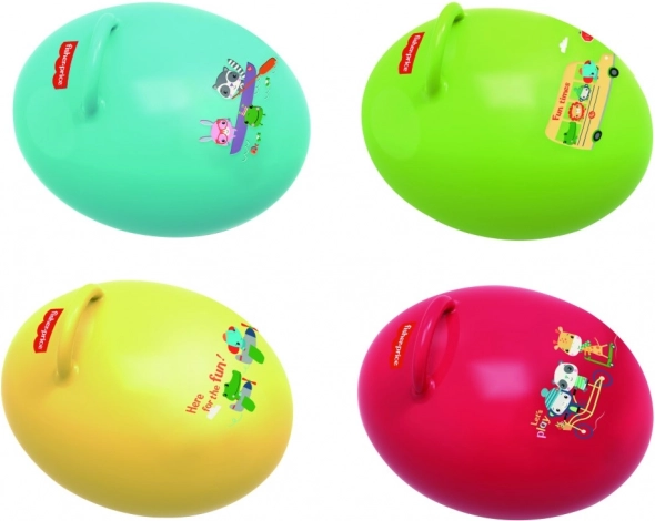Fisher-Price hoppebold formet som et æg