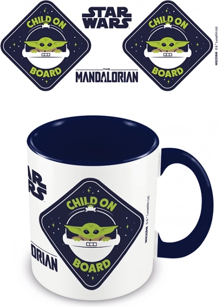 Farverig kop MANDALORIAN “barn om bord” 315 ml