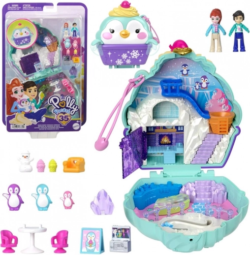 Polly Pocket Kompakt Is-hytte med Pingviner