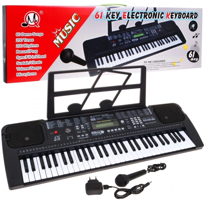 Tastatur med mikrofon til børn 5+ Taktometer USB MP3 Radio - Model nr. 6152