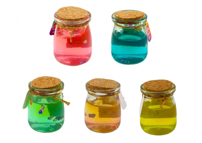 Farverigt slim i glas 150 g - 9 farver