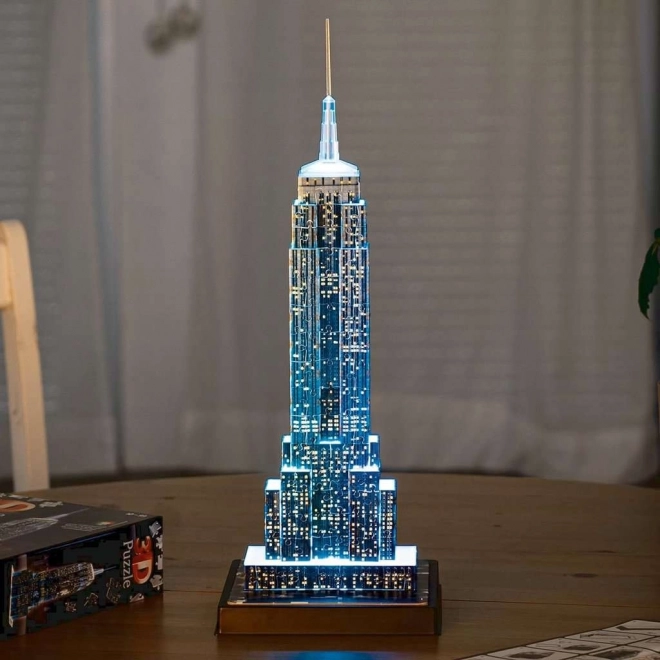 RAVENSBURGER Lysende 3D puslespil Natversion Empire State Building 216 brikker