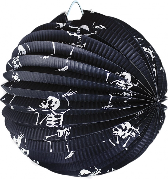 Rund halloween-lampion – skeletter
