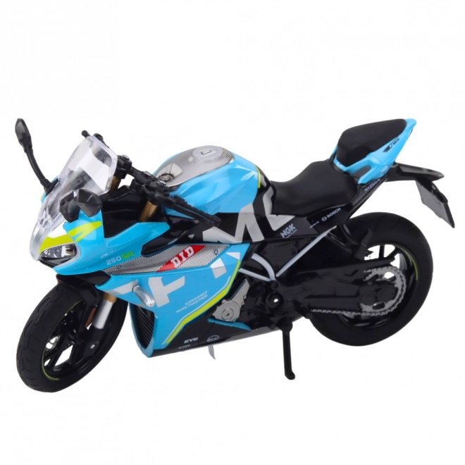 Sportmotorcykel metal blå 1:12