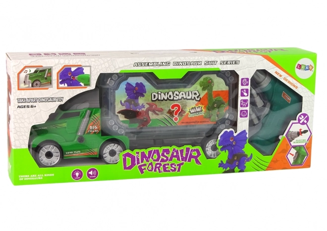 Forlygte med dinosaurer til montering med boremaskine