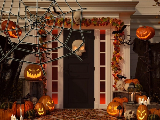 Kunstig sort edderkoppespind til Halloween