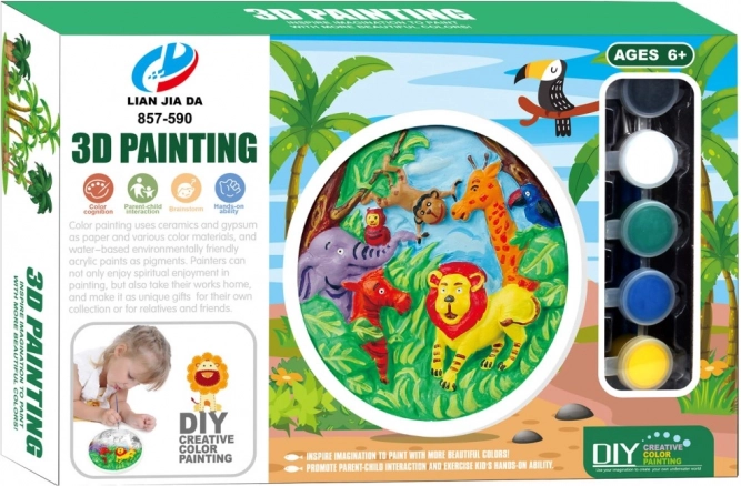 Sæt til 3D-maling – vilde dyr