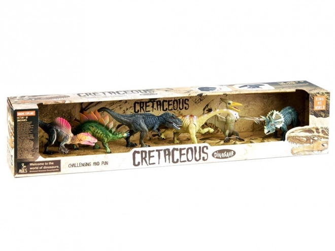 Dinosaursæt af legetøj