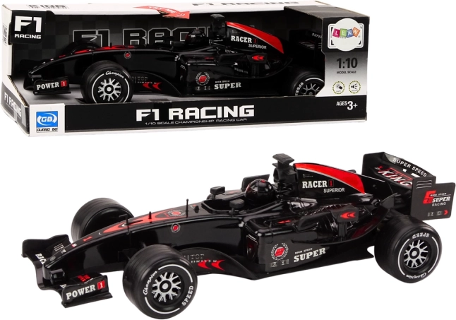 F1 racerbilsmodel med optræk 1:10, sort med lyde