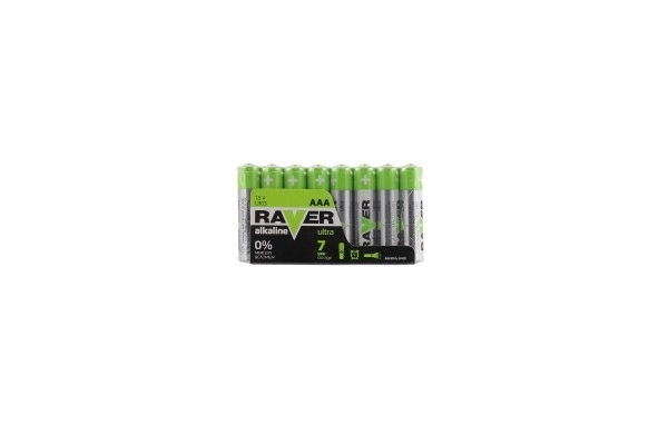 Batteri RAVER LR03/AAA 1,5 V alkaline ultra 8 stk i folie