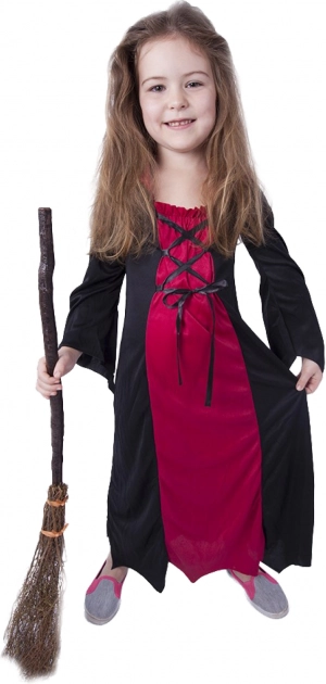 Børnekostume heks Morgana, størrelse M (økopakke)