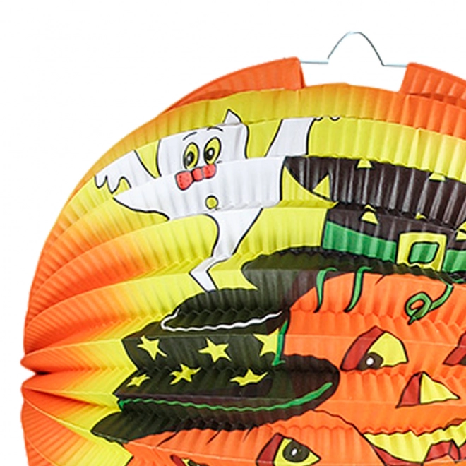 Halloween lanterne glad græskar 15 cm med lysende stav 40 cm