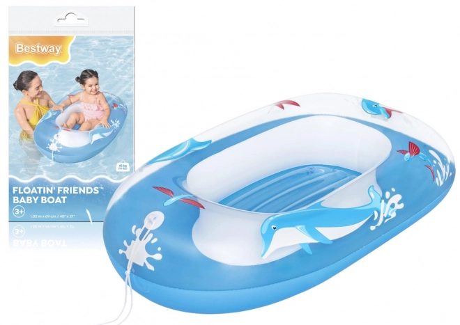 Ponton Blå Delfin 102x69 cm BESTWAY