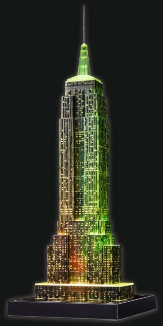 RAVENSBURGER Lysende 3D puslespil Natversion Empire State Building 216 brikker
