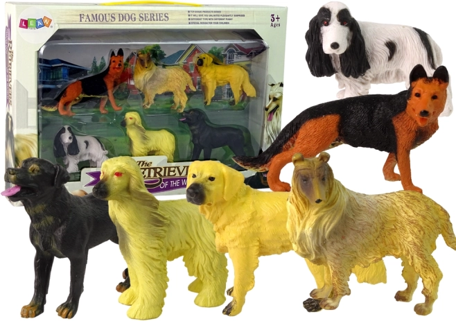 Sæt med 6 hundefigurer af racen Famous Dog of the World