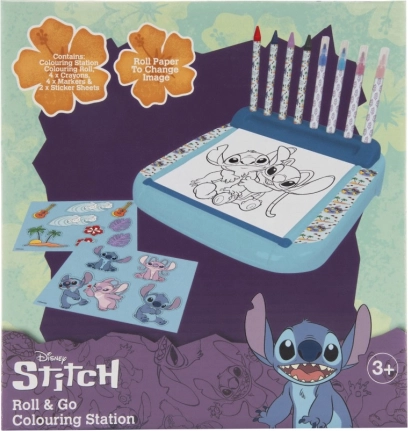 Stativ med malebogsrulle Lilo og Stitch og farver