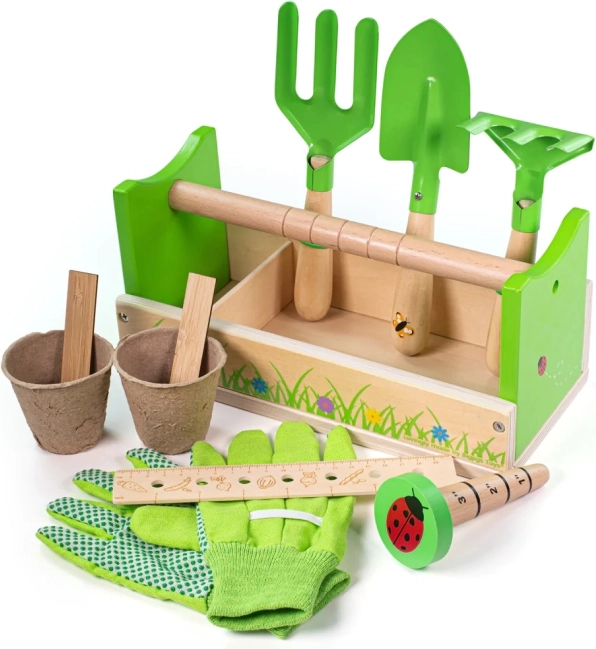 Bigjigs Toys havesæt i transportkasse til børn
