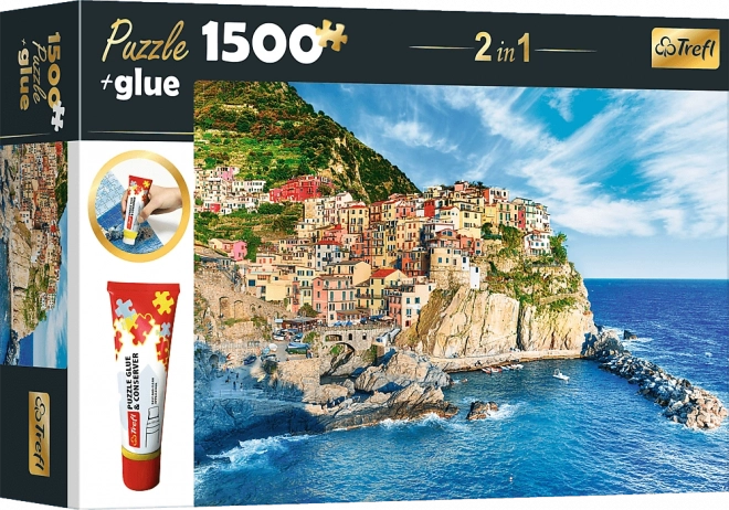 Sæt puslespil Manarola, Ligurien, Italien 1500 brikker med lim