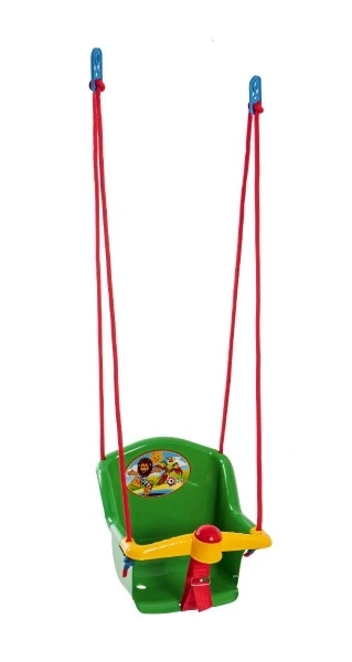Babygynge med squeaker plast grøn bæreevne 20kg 35x34x35cm