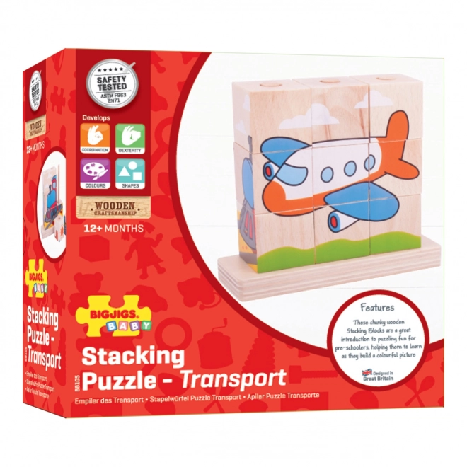 Træpuslespil Bigjigs Baby Transportmidler