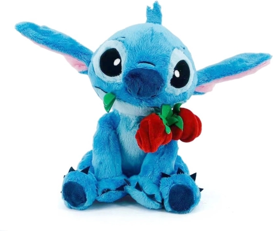 Disney Stitch bamse med rose 25 cm