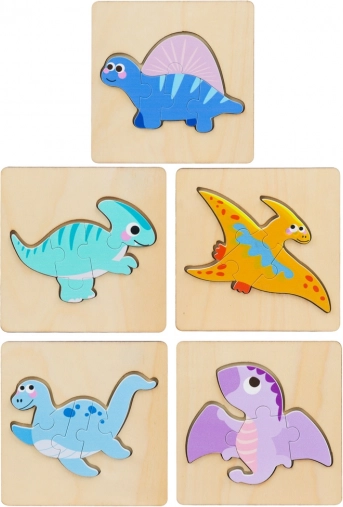 Træpuslespil Dinoer 11 x 11 cm