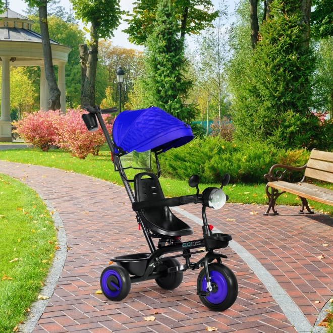 3i1 børnetrehjulet cykel med drejeligt sæde, baldakin, blå, ECOTOYS