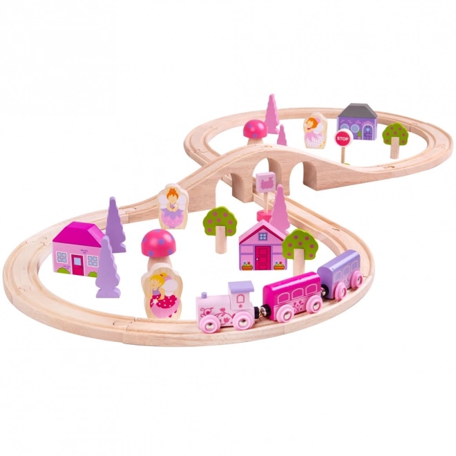 Bigjigs Rail Trætogbane i ottetal til prinsesser, 35 dele