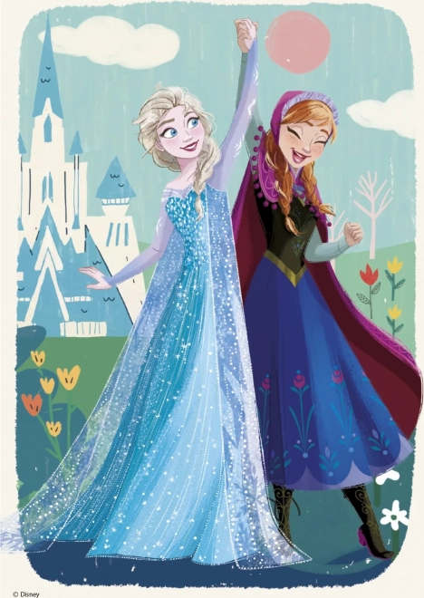 Puslespil Frost: Anna og Elsa 2x77 brikker