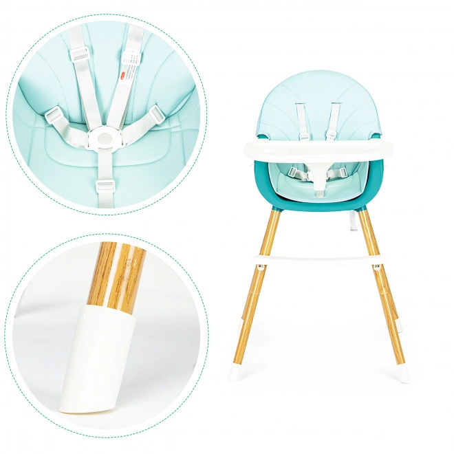 Ecotoys Spisestol 2-i-1 turkis