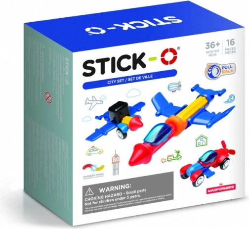 magnetisk byggesæt STICK-O bysæt 16 dele