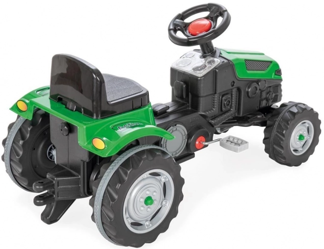 Traktor pedaltrækket grøn