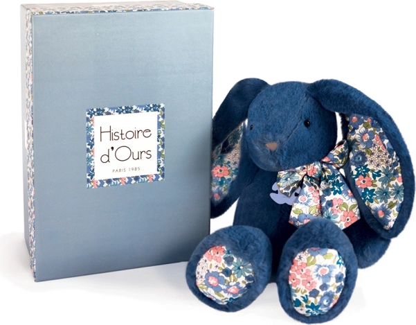 Blød plysbamse kanin blå 25 cm