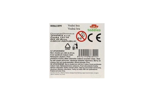 Vandspil puslespil 11x6 cm plast undervandsverden 4 typer 24 stk i kasse