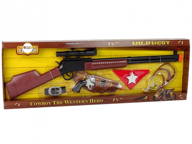 Cowboy Sheriff'sæt Gevær Revolver
