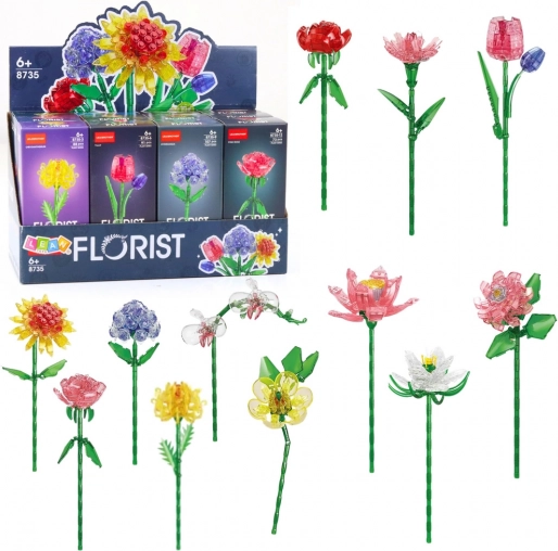 Byggesæt blomster – kreativ komposition 60–150 dele