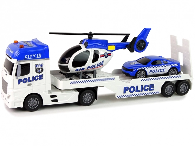 Sæt af politis lastkøretøjer Last helikopter Lydlys