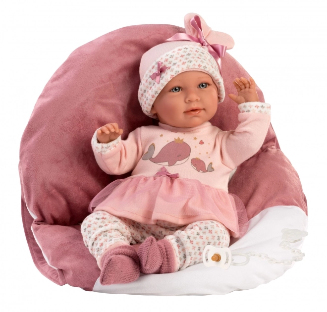 Llorens 74014 NYFØDT - realistisk dukke baby med lyde og blødt stofkrop - 42 cm