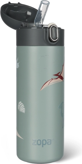 Termoflaske til væsker med sugerør 400 ml, Dino