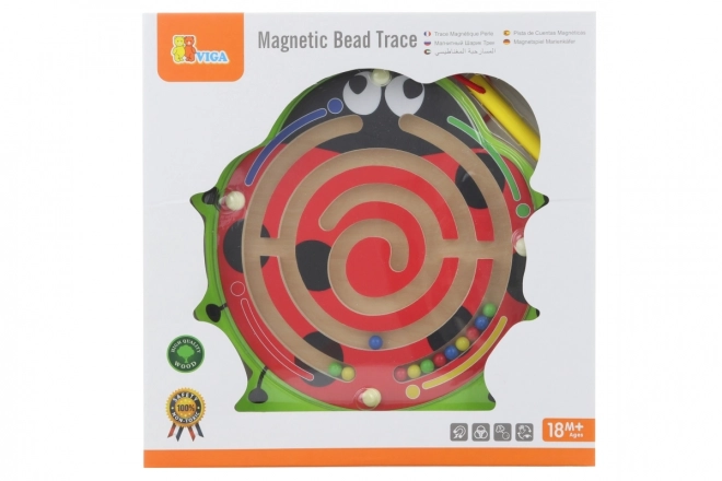 Træ magnetisk labyrint mariehøne